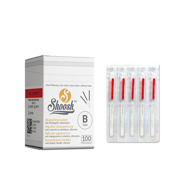 SHOOSH Type B, avec manche plastique, 100 aiguilles par boîte, sans guide