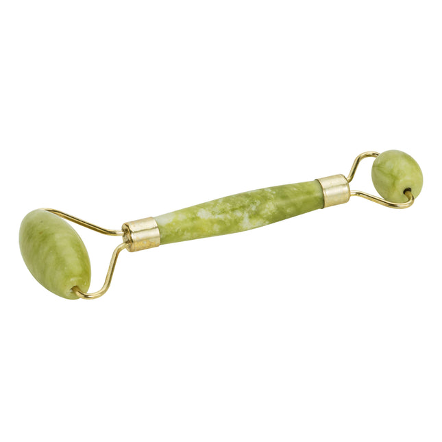 Dermaroller à double tête en jade, 14.5 cm