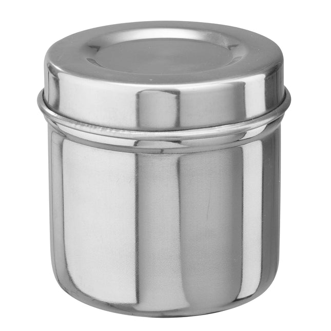 Scatola di ovatta con coperchio, acciaio inox, diametro 13 x H 16 cm (P.100.0153)