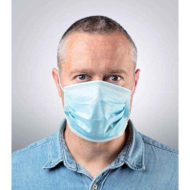 Medizinische Einweg Mundschutz Masken, (Typ IIR), Set mit 50 Stück, nicht steril - für Arztpraxen verwendbar
