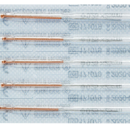 Agujas de acupuntura SHOOSH, 100 agujas por caja con mango helicoidal de cobre