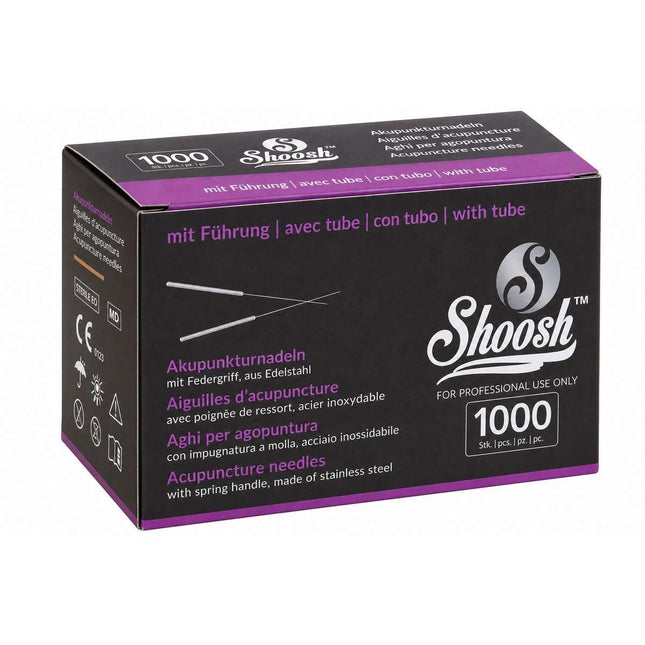 SHOOSH 1000Pro, koreai stílusú acél tű, 10 tű buborékcsomagolásonként, 1 vezető, szilikonizált, 1000 tű dobozonként (A.106.0000.K)