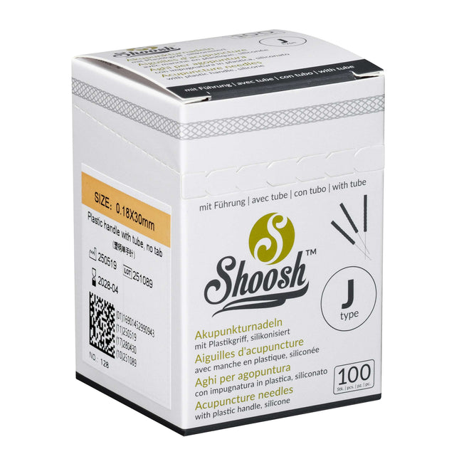 SHOOSH Type J, avec manche en plastique et tube de guidage, 100 aiguilles par boîte