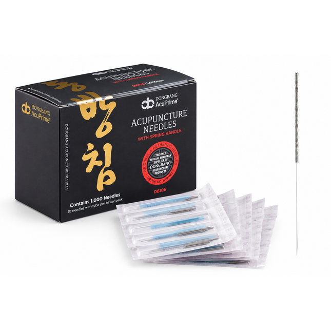 DONGBANG DB106, mâner coreean din oțel, siliconat, 10 ace pe blister 1 ghid, 1000 de ace pe cutie (A.125.0005.K)