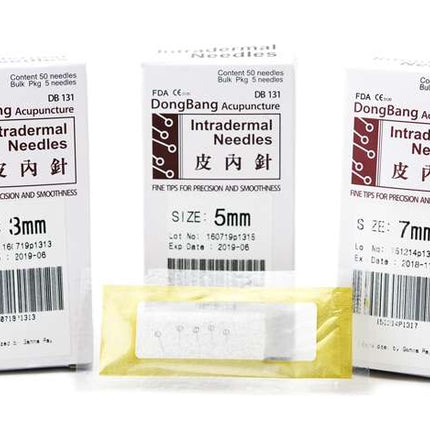 Intradermala nålar 50 st. från Dongbang DB131, i 3 olika storlekar.
