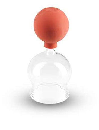 Schröpfglas nach BIER mit Gummi-Ball, nach Karl Hecht (Germany), ca. Ø 4 cm