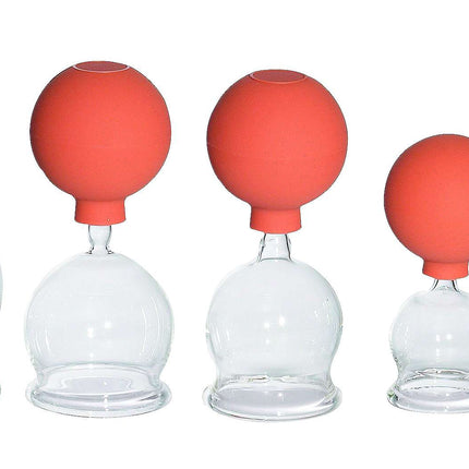Cuppingglas met rubberen bal in 4 maten, Karl Hecht (Duitsland)