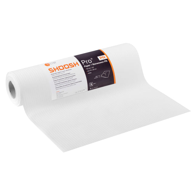 SHOOSH - Lingettes jetables pour fente nasale pour la tête de lit, 2 couches, 31 x 33 cm, 50 pièces sur rouleau (P.100.0038)