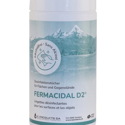 FERMACIDAL D2, dezinfekce povrchů a předmětů, 120 dezinfekčních ubrousků v plechovce (P.100.0073)