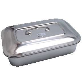 Box m. Deckel z. Sterilisieren und Aufbewahren, Edelstahl, L 23 x B 15 –