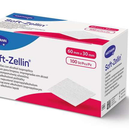 SOFT-ZELLIN-C torundas para la limpieza de la piel 100 unidades, 6 x 3 cm de Hartmann