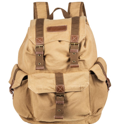 Shoosh canvas backpack, 100% canvas, khaki, eco-friendly, 38 x 23 x 50 cm (S.100.0001)