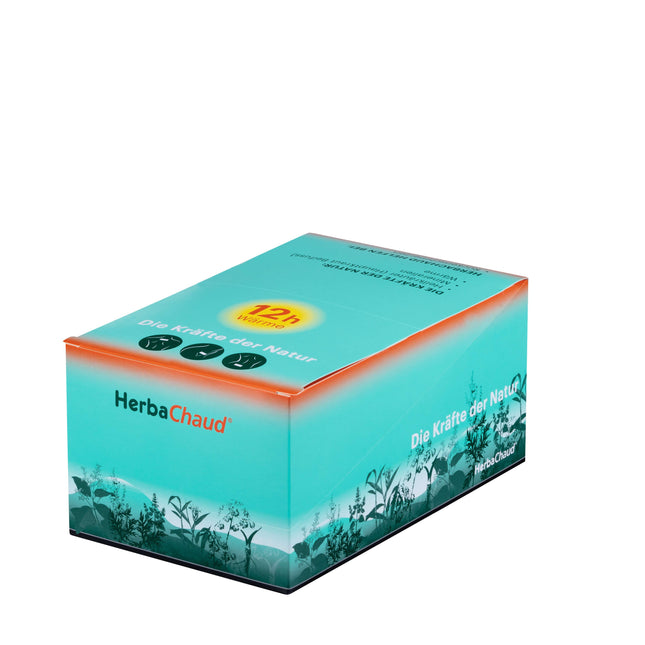 Banco di vendita di gesso termico HerbaChaud con 8 x 2 confezioni