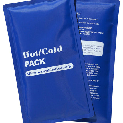 Impacco freddo e caldo, uso multiplo con rivestimento in tessuto, 23 x 13 cm, blu