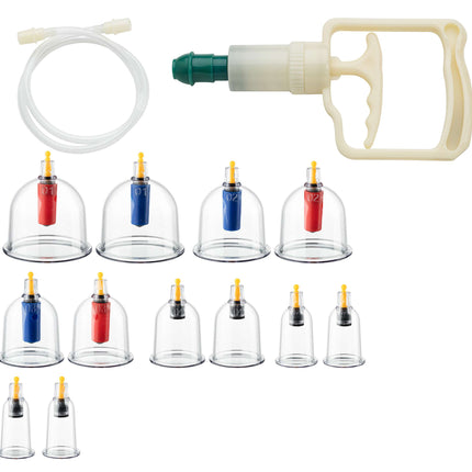 HerbaChaud Set med koppningsglas, med pump, 12 akrylglas