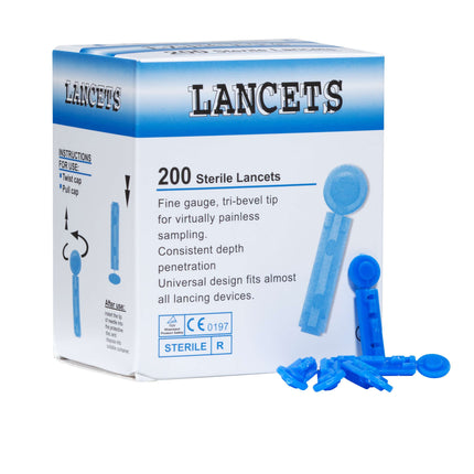 Bleeding lancets blue, 200 pcs (D.600.0028)
