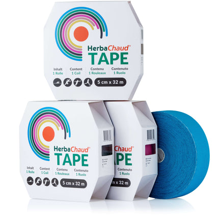 HerbaChaud Tape, versión clínica, 5 cm x 32 m, en 4 colores