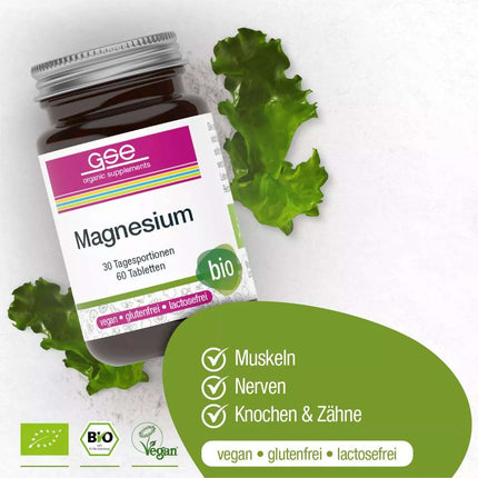 BIO Magnesium Compact, 60 tablets of 615 mg (30 g), gluten- and lactose-free (I.900.0207)