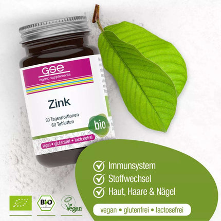 BIO Zinc Compact, 60 comprimidos à 500 mg vegan, sem glúten e sem lactose