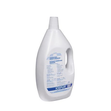 ICEPUR Detergente Disinfettante Concentrato 2 Lt. flacone con manico, solvente per proteine e grassi