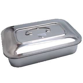 Box w. lid for sterilizing and storing, stainless steel, L 23 x W 15 x D 6 cm (P.100.0151)