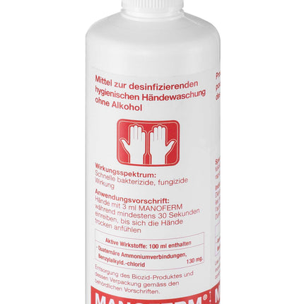 Manoferm, hånddesinfektionsmiddel uden alkohol, 250 ml pumpespray (P.100.0562)