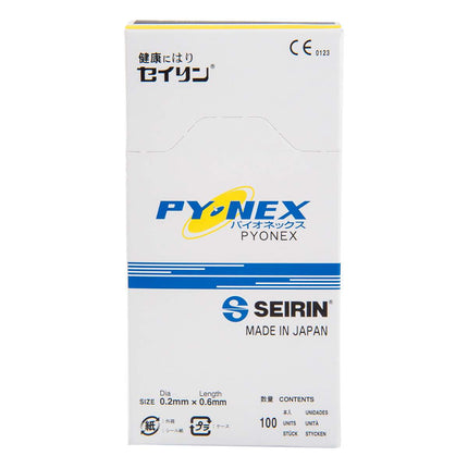 Permanentní jehly SEIRIN Pyonex pro uši a tělo, 100 ks. Krabička
