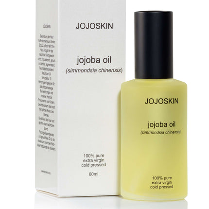JojoSkin 100 procent pure en natuurlijke jojoba olie, glazen flesje met 60 ml