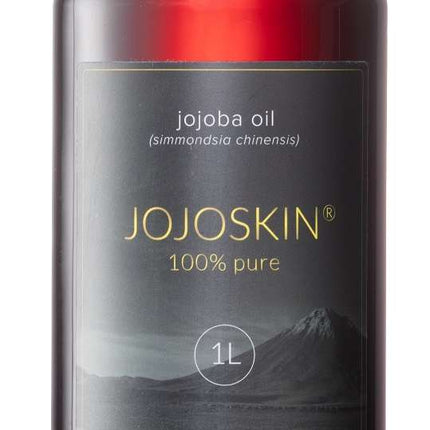 JojoSkin 100 percent pure and natural jojoba oil in plastic bottle with pressure pump, ideal for massage practice 1000 ml.